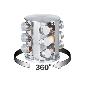 Nuevo Diseño 2026, Elegante Organizador Giratorio Lazy Susan de 90 ml, Juego de 12 Piezas de Acero Inoxidable para Especias, para Cocina - Product Image 1