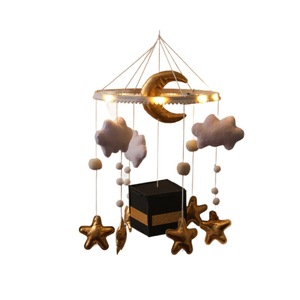 Caja Musical <span class=keywords><strong>de</strong></span> Estilo Nórdico y <span class=keywords><strong>de</strong></span> Medio Oriente, Móvil para <span class=keywords><strong>Cuna</strong></span> <span class=keywords><strong>de</strong></span> Bebé, Móvil <span class=keywords><strong>de</strong></span> Fieltro Hecho a Mano, Juguete para Calmar y Dormir al Bebé - Product Image 2