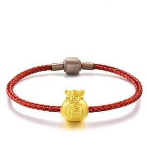 Xinfly Luxury 24K Gold <b>Red</b> String <b>Bracelet</b> Fashion Chinese Woven Friendship Good Luck for Gifts Parties Weddings - Product Image 1