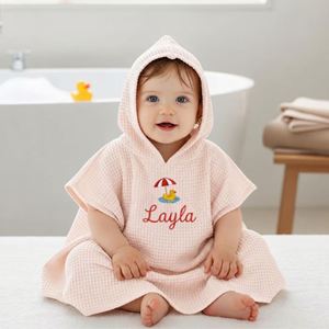 Poncho con Capucha de Muselina de Algodón, Toalla Absorbente Suave para Niños, Niñas, Recién Nacidos, Bebés, Esencial para Playa, Piscina y Baño - Product Image 3