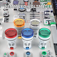 Luz de Señalización Industrial Multicolor de 22 mm con Montaje en Panel IP55, Indicador de Voltaje LED con Pantalla Digital, Voltímetro