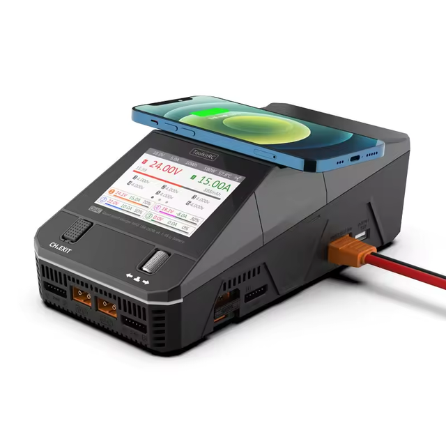 ToolkitRC Q6AC Charger DC 1000W Four Channel Lipo LiHV Battery XT30 XT60 High Efficient Balanced Charger for RC FPV Drone Parts