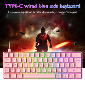 T60 Optical Mechanical Gaming <b>Keyboard</b> Blue Switch 62 Keys <b>USB</b> Type C Wired RGB 18 Lights PC Gamer Rgb <b>Keyboard</b> - Product Image 2