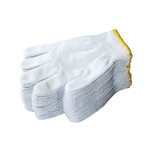 Производитель белый хлопок трикотажные рабочие защитные перчатки для рук