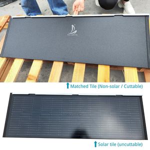 Tuile solaire noire BIPV avec conception d'ondulation de l'eau | 80W | 1190x390mm | <span class=keywords><strong>Triple</strong></span> étanche | Résistant au feu pour bâtiment commercial - Product Image 5
