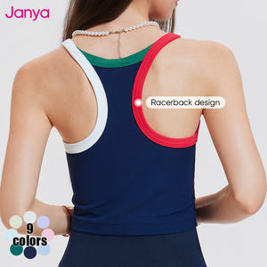 Janya Golf Pickleball ارتداء <span class=keywords><strong>2</strong></span> قطعة بدلة سريعة الجفاف صدمات صالة ألعاب رياضية اليوغا أعلى مجموعات اللون حجب مطوي تنورة تنس مجموعة للنساء - Product Image 4