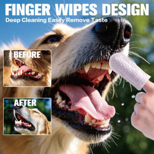 Limpiador de dientes para el cuidado de mascotas más vendido, toallitas para los dedos para eliminar el sarro de los dientes de los perros y gatos, 50 Uds. - Product Image 5