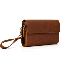 Dompet Pria Kulit Sapi Premium Ringan Langsung dari Pabrik, Tas Selempang Kulit Asli dengan Logo Kustom