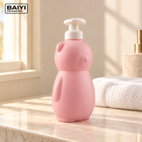 Bouteilles vides roses de 750 ml pour soins personnels, flacon pompe en PE mat, couleur, capacité et épaisseur personnalisables pour l'emballage de gel douche