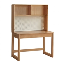 Bureau d'étude moderne en bois naturel pour enfants avec panneau perforé, tiroir de rangement et étagère – Robuste et durable pour l'école, la chambre et la salle de jeux
