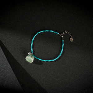 Lotus Pod Pulsera <span class=keywords><strong>de</strong></span> cuentas <span class=keywords><strong>de</strong></span> vidrio verde Joyería <span class=keywords><strong>de</strong></span> moda <span class=keywords><strong>de</strong></span> aleación Premium con cuentas <span class=keywords><strong>de</strong></span> vidrio turquesa y <span class=keywords><strong>perlas</strong></span> <span class=keywords><strong>de</strong></span> agua dulce - Product Image 2