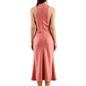 Robe maxi d'été élégante en tissu tissé sans manches, col rond, coupe évasée, rouge |   Robe de plage style bohème pour les vacances |   Robe d'été pour femmes - Product Image 3