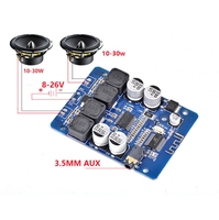 XH-M314 TPA3118D2 core double 45W prise en charge 12-24V module de haut-parleur haute puissance Bluetooth carte amplificateur de puissance XH-M314