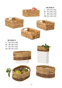 Cestas de Almacenamiento Multifuncionales Modernas y Ecológicas de Mimbre de Jacinto de Agua y Hierba de Calabaza Natural con Asa Rectangular para el Hogar - Product Image 6