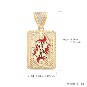 HP485 Nouveautés Charmant pendentif <span class=keywords><strong>de</strong></span> club <span class=keywords><strong>de</strong></span> reine en or 14 carats, pendentif <span class=keywords><strong>de</strong></span> <span class=keywords><strong>carte</strong></span> à jouer simple, bijoux <span class=keywords><strong>de</strong></span> cartes à jouer adaptés aux cadeaux - Product Image 2