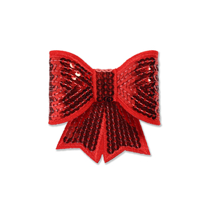 Wholesale Custom Embroidered Sequin <b>Bow</b> Patch Iron-On Western Sequin Patches for Hat & Clothing - Product Image 1