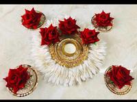Ensemble de fleurs de roses en métal faites à la main, faveurs de mariage artificielles pour Diwali et Deepak, décor de festival pour la décoration de la maison