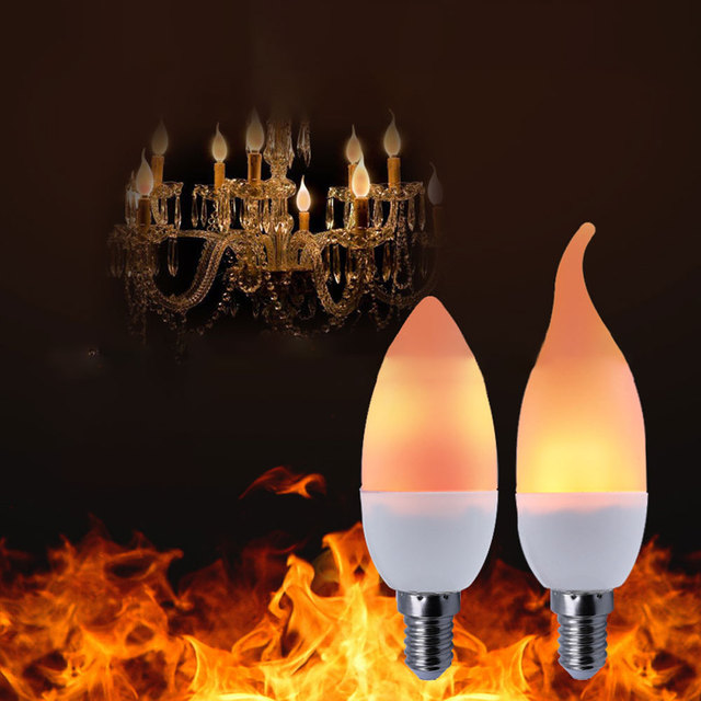 3W LED Simulated Flame Bulbs Home Electronic Accessories E14/E27/B22/E26 Candle Light Effect Lamp 85-265V