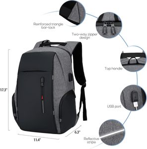High Quality Eco-Friendly <b>Waterproof</b> Linen Sports School <b>Black</b> Reflective Usb Smart Antitheft Button Laptop <b>Backpack</b> for Men - Product Image 4