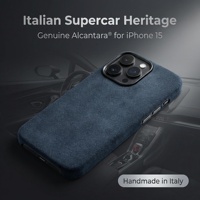 Coque de téléphone mobile pour iPhone 15 Pro Max, en Alcantara italien authentique, entièrement recouverte, découpe laser de précision, fonction magnétique, service OEM/ODM