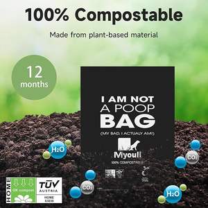 <b>Poop</b> Black <b>Bags</b> Compostable for <b>Dogs</b> Landfill Friendly Leak Proof Unscented Easy Open <b>Poop</b> Waste <b>Bag</b> - Product Image 3