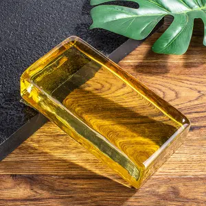 Quality Assurance Transparent Tough Colored Glass Brick Smooth Edge Rectangular Glass Block