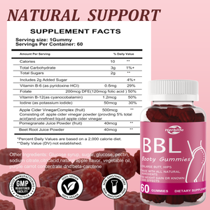 OEM Private Label BBL Butt Enhancement Gummies for Women Natural Hip Enlargement <b>Booty</b> Growth BBL Supplement for Bigger Curves - Product Image 2