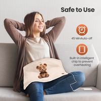 Almohadilla Térmica USB Portátil de Felpa con Diseño de Oso, Apagado Automático, para Cintura, Hombros, Cuerpo, Hogar, Oficina, Alivio Corporal