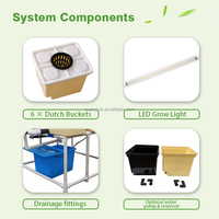 Système hydroponique commercial à 6 pots Bato Bucket avec lampes de culture pour plantes, irrigation goutte à goutte, seau hollandais pour tomates, concombres, poivrons