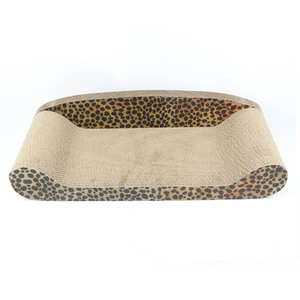 Large Corrugated Cardboard <b>Cat</b> <b>Sofa</b> Leopard Print Scratching Post <b>Cat</b> Toy 60cm x 27.5cm x 13.5cm - Product Image 3