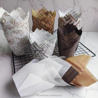 Moules à muffins/cupcakes en papier sulfurisé brun, résistants à la chaleur, écologiques, sans odeur, de qualité alimentaire, prêts à être expédiés.
