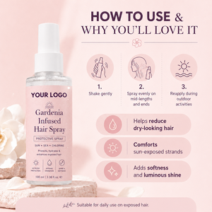 <span class=keywords><strong>Spray</strong></span> Protecteur Capillaire <span class=keywords><strong>Solaire</strong></span> Hydratant Non Gras, Longue Durée, Sans Cruauté Animale, Haute Qualité, Marque Privée, 100ML, Protection UV - Product Image 5
