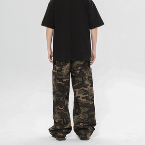 <span class=keywords><strong>Pantalon</strong></span> cargo camouflage hip-hop streetwear personnalisé pour homme, coupe ample, grande taille, avec cordon de serrage aux chevilles, pour garçon - Product Image 3