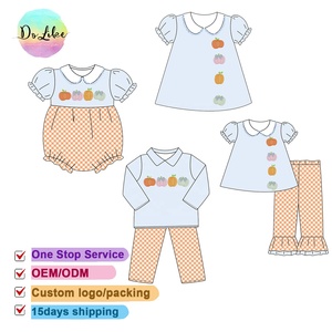 Pigiama in Seta di Latte per Bambine, Set con Pantaloncini a Tema Ringraziamento, Ricamo a Zucca, Maniche Lunghe, <span class=keywords><strong>Abbigliamento</strong></span> per Bambini - Product Image 2