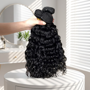 Ciocche di <span class=keywords><strong>Capelli</strong></span> Peruviani <span class=keywords><strong>Ondulati</strong></span>, <span class=keywords><strong>Extension</strong></span> di <span class=keywords><strong>Capelli</strong></span> Umani Naturali Ricci ad Acqua - Product Image 1
