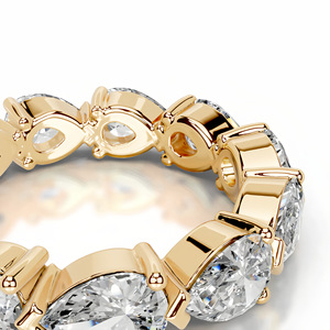 Anillos Finos de Eternidad Completa con Corte de Pera, <span class=keywords><strong>Plata</strong></span> de Ley 925, Chapados en Oro de 18k, con Moissanita VVS, Joyería Antideslustre al por Mayor - Product Image 3
