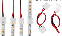 Bande lumineuse LED SYK 8 mm sans soudure, connexion rapide, connecteur à 2 broches, conducteur en cuivre, isolation en PVC, 3528