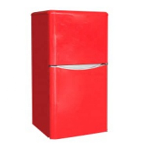 Réfrigérateur vintage double porte rouge avec congélateur supérieur pour la maison - Product Image 1