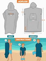 Serviette de plage poncho en microfibre imprimée OEM, à capuche, séchage rapide, pour adultes