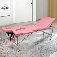 3-teilige Klappbare Aluminium-Massageliege für Schönheitssalons, Tragbare Faltbare Spa-Tattoo-Akupunktur-Massageliege
