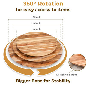 Bền Vòng 16 "Keo Gỗ bàn xoay tổ chức bảng tổ chức gỗ lười biếng Susan khay - Product Image 4