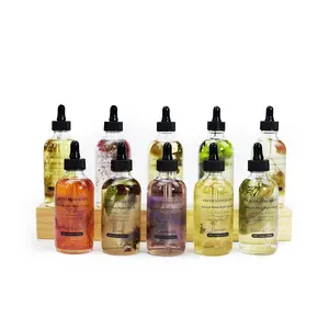 Miglior olio da massaggio per la cura della pelle con etichetta privata Oli essenziali di petalo di rosa organico puro al 100% per il corpo e i capelli del viso