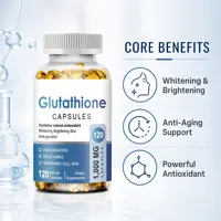 Capsules de glutathion 1000mg en gélules molles OEM ODM pour adultes, blanchiment de la peau, éclaircissement, anti-âge, antioxydant, marque privée, 120 gélules pour adolescents