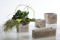 Jardinière carrée rustique, petits vases en bois, pots de fleurs, boîte en bois pour centre de table