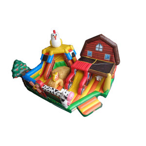 農場テーマのインフレータブルコンボ、スライド付きインフレータブルバウンスハウス、インフレータブルファームバウンスキャッスル - Product Image 6