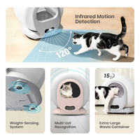 Litière automatique intelligente de haute qualité 2026 pour chat, grande capacité 65L, nettoyage facile, conception fermée, contrôle par application et autonettoyage