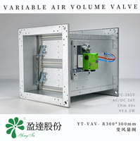 Regulador de Flujo de Aire Cuadrado Resistente a la Corrosión con Sensor Integrado: Sistema VAV para HVAC Comercial y de Laboratorio
