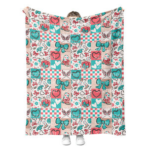 Bas quantité minimale de commande personnalisé sans couture sud-ouest couverture pays Cowboy bottes chapeaux Cactus <span class=keywords><strong>vache</strong></span> impression flanelle jeter couverture en gros - Product Image 2