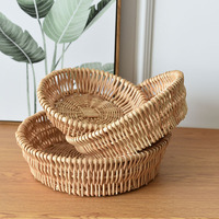 Natuurlijke rotan rieten opbergmandenset in Japanse stijl, broodmand, fruitmand, snackmand, speelgoedmand, voor thuis, keuken, aanrecht, organisatie