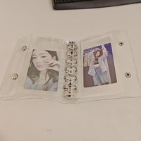 Mini album photo coloré en PVC à feuilles mobiles, carnet de notes, classeur transparent à 6 trous, pochette pour cartes